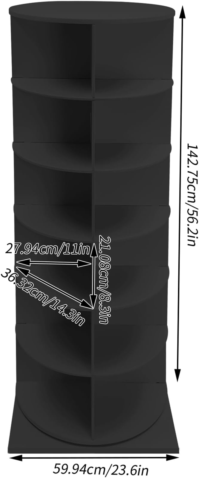 Rotating Shoe Rack, Free Standing Vertical Handbag Rotate Display Storage - Image 3