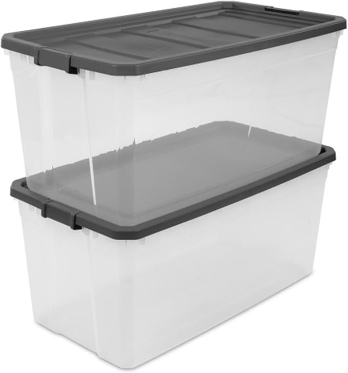 Sterilite 6-Pack Modular Stacker Box, Durable Clear Plastic Storage Bins - Image 8