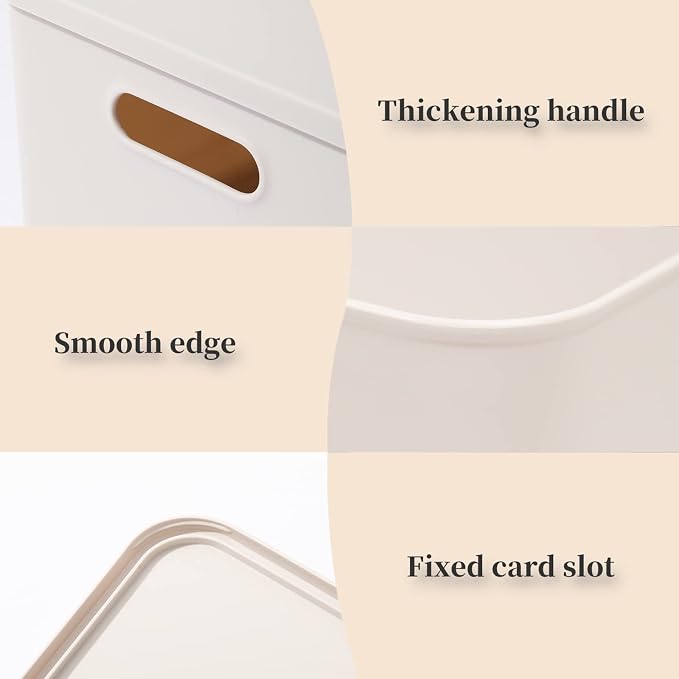 Plastic Storage Baskets With Lid Organizing Container Lidded Knit Storage - Image 5