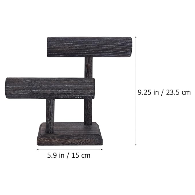 Solid Wood Scrunchie Holder Hair Tie Organizer Stand Vintage Jewelry Display - Image 4