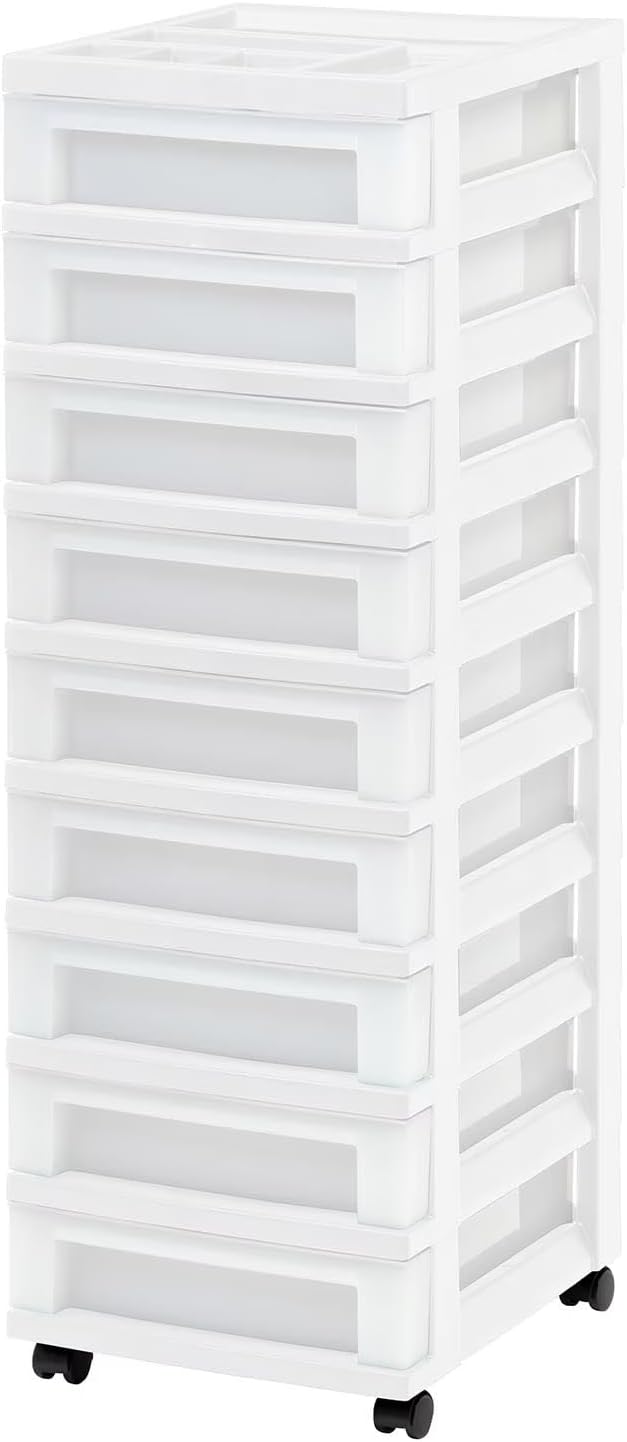9 Drawer Plastic Rolling Storage Cart by Unknown