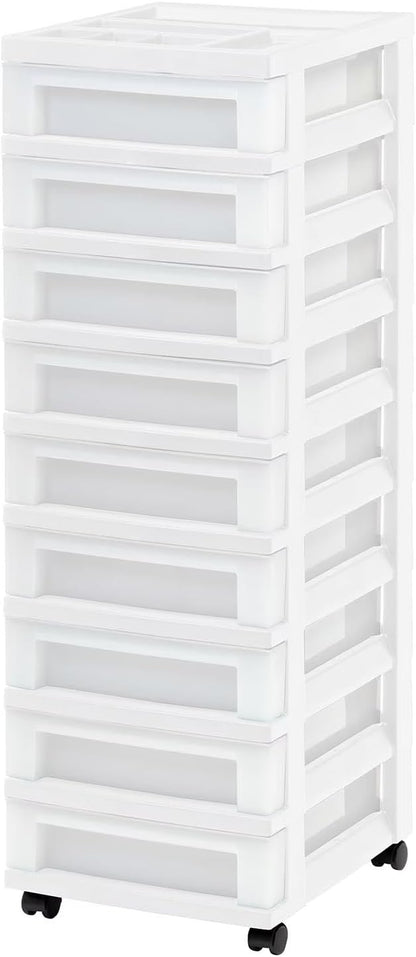 9 Drawer Plastic Rolling Storage Cart by Unknown