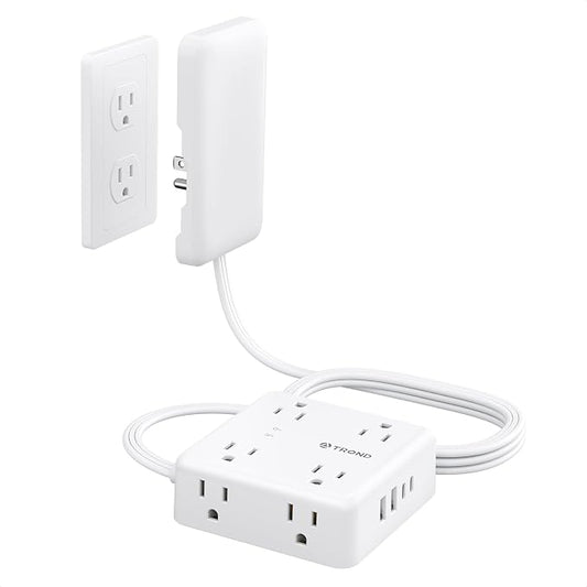 TROND Flat Outlet Cover Extender - 6FT Flat Extension Cord by TRONDOfficial