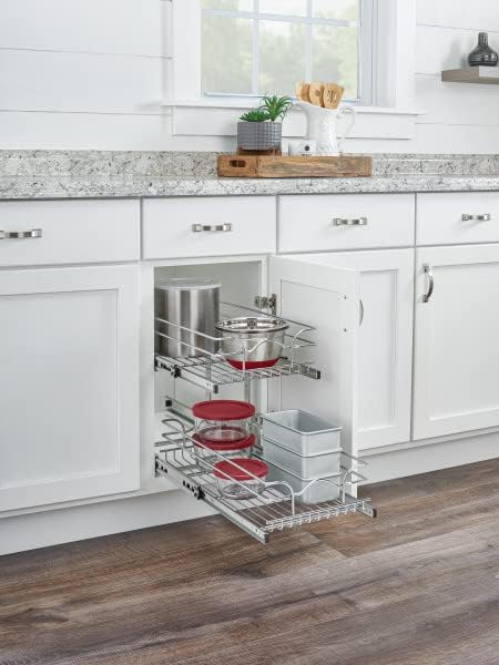 Rev-A-Shelf 2-Tier Kitchen Cabinet Pullout Shelf and Drawer Organizer Slide Out - Image 2