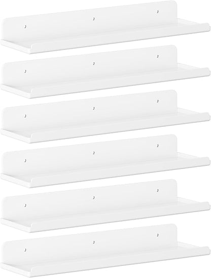Lifewit Floating Shelves for Wall, 6 Pack White Acrylic Shelf 15" Room Decor by Lifewit