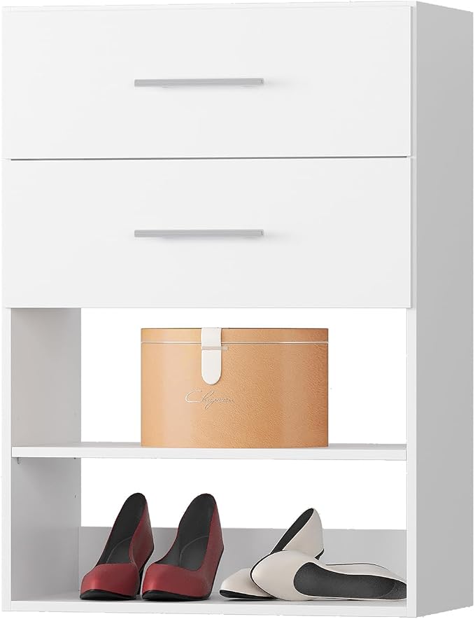 2 Drawer Short Tower Closet Unit, Modular Closet System, Wood Closet System by Unknown
