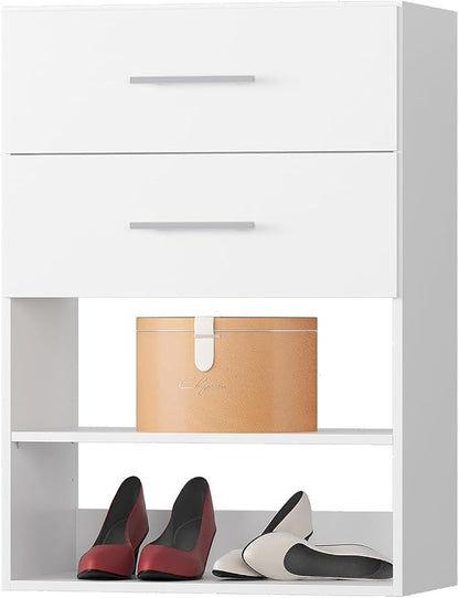 2 Drawer Short Tower Closet Unit, Modular Closet System, Wood Closet System by Unknown