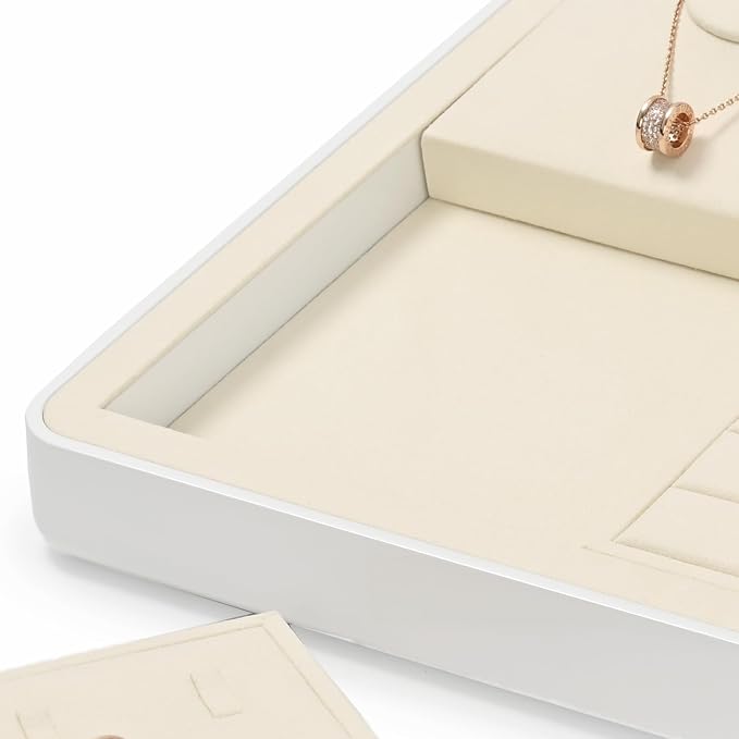 Oirlv Microfiber Jewelry Tray Showcase Display Necklace Bracelet Ring Showcase - Image 7