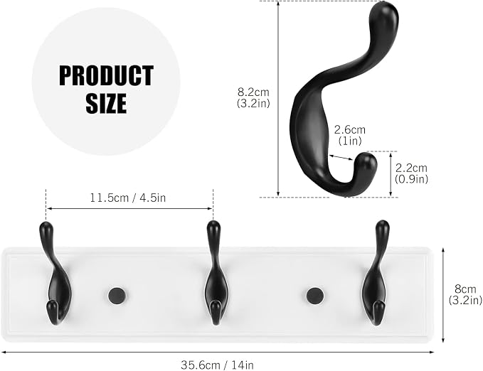Wooden Coat Rack, Wall-Mounted Organizer - Image 2