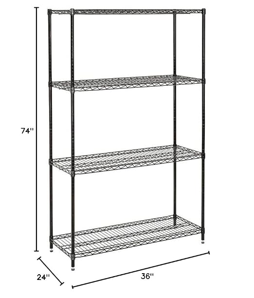 Nexel Economy Adjustable Wire Shelving Unit, 4 Tier, NSF Listed Commercial - Image 2