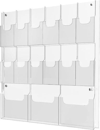 Acrylic Brochure Pamphlet Holder, 3 Magazine Holders and 12 Pamphlet Holders by Nalwort