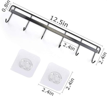 YiZhi Adhesive Wall Hooks Rack Kitchen Rail, Space Saving Utensil Holder No - Image 5