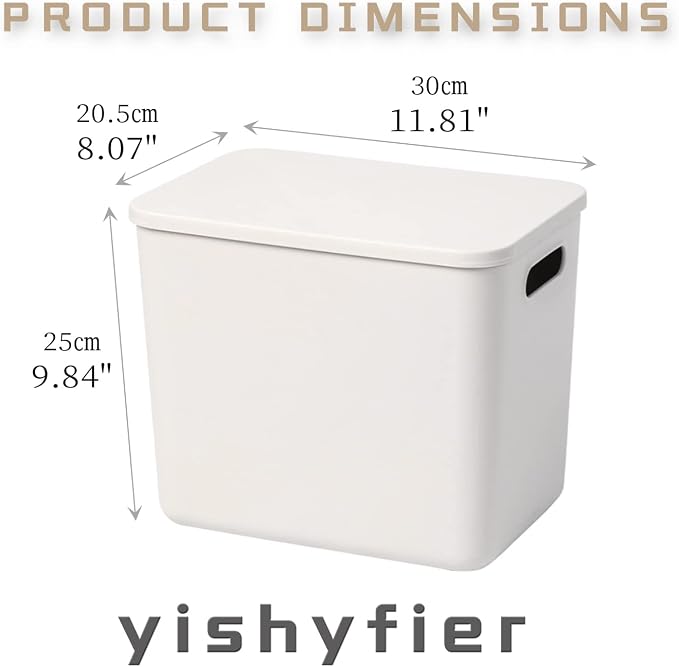 Plastic Storage Baskets With Lid Organizing Container Lidded Knit Storage - Image 6