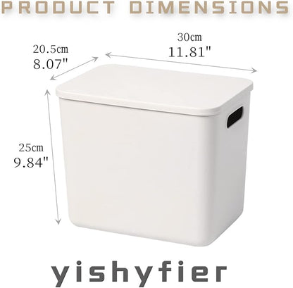 Plastic Storage Baskets With Lid Organizing Container Lidded Knit Storage - Image 6