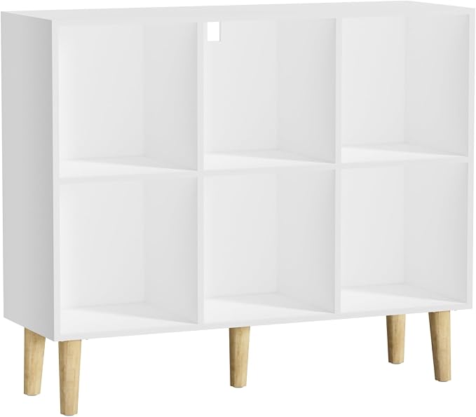 6 Cube Bookcase, Wooden Book Shelf Cube Storage Organizer - Image 6