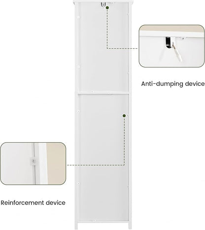 Iwell Tall Bathroom Cabinet, Slim Narrow Bathroom Storage Cabinet - Image 8