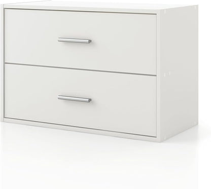 Homes: Inside + Out Apexa 2-Drawer Wooden Stackable Storage Drawers, Small Food by HOMESInsideOut