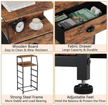 Furnulem Tall Night Stand, Bedside Table - Image 6