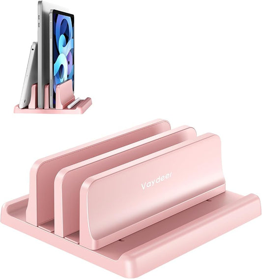 Vaydeer Vertical Laptop Stand for Desk, Dual Slots Plastic Laptop Holder by Vaydeer
