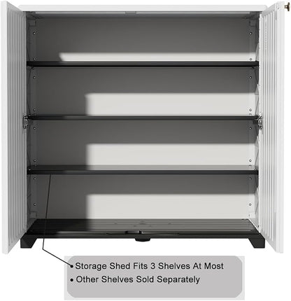 KINYING Outdoor Storage Cabinet Waterproof, 60 Gallon Resin Outdoor Storage Shed - Image 7