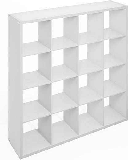 Furinno Simple Cube Storage Organizer, 16-Cube Display Shelf, Open Back - Image 7