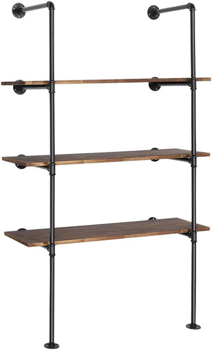 LIANTRAL Industrial Wall Mount Iron Pipe Shelf, DIY Open Bookshelf, Retro - Image 5