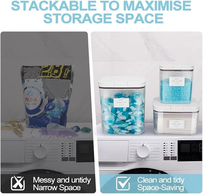 3 Pack Laundry Powder Containers & Dryer Sheet Holder - Image 3