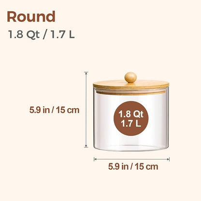 ComSaf Half Gallon Cookie Jar, Large Glass Jar - Image 2