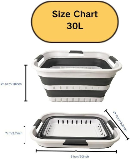 SAMMART Collapsible Plastic Rectangular Laundry Basket - Image 6
