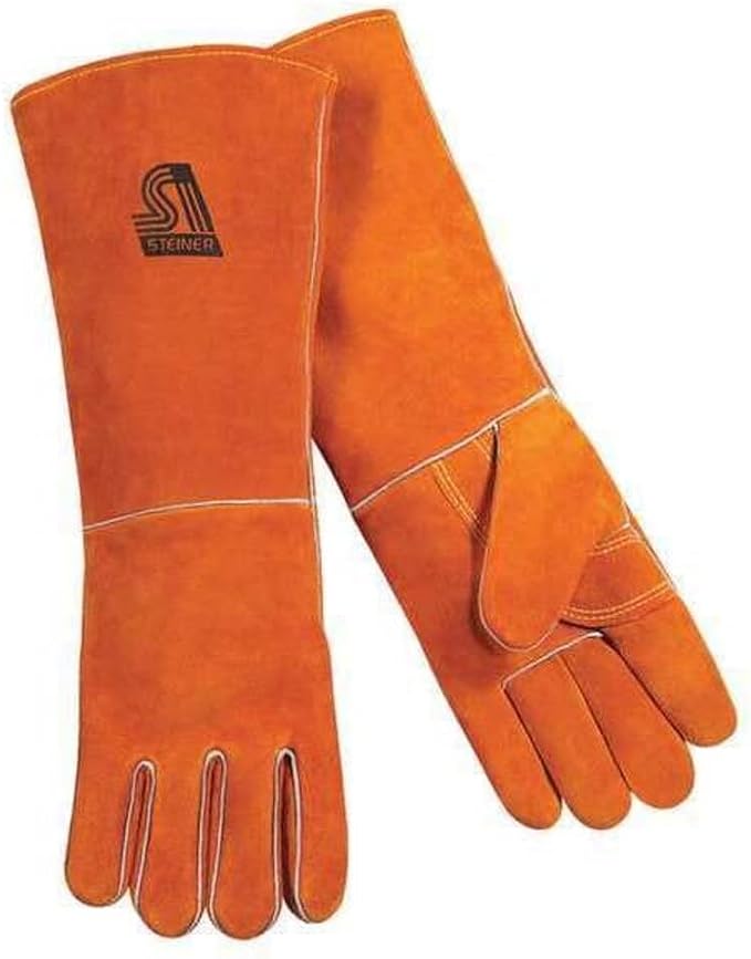 Steiner Y-Series Welding Gloves, Gauntlet Cuff, Straight Thumb, Standard Cowhide by Unknown