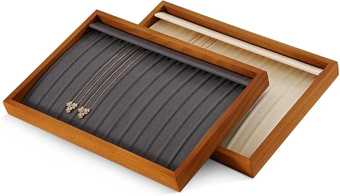 Necklace Storage, Wood Jewelry Trays - Image 4