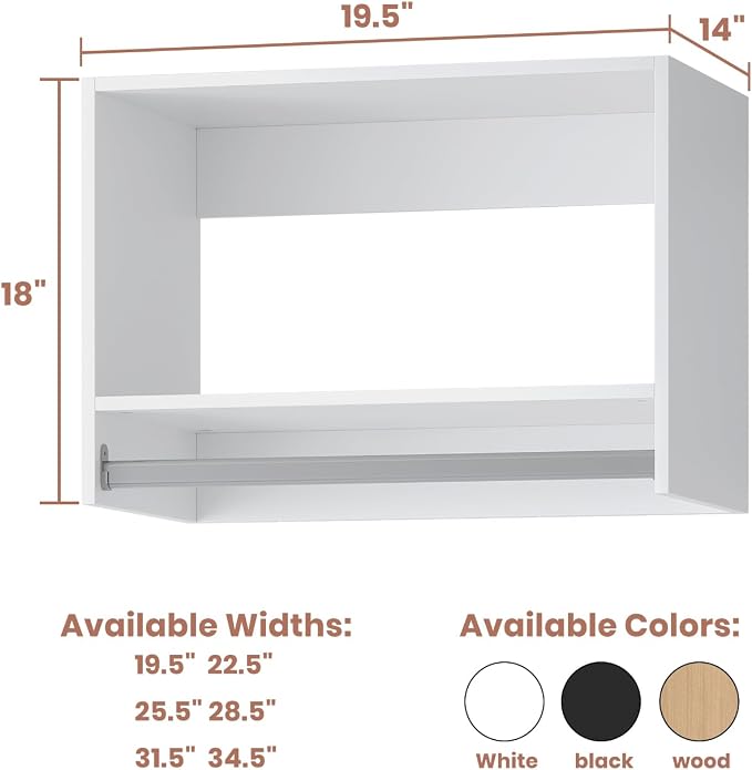 Closet Organizers and Storage, Tall Hanging Closet Unit, Wood Modular Closet - Image 2