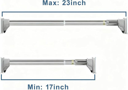 Stainless Steel Adjustable Closet Rod, No-Drill Installation, Heavy-Duty - Image 2