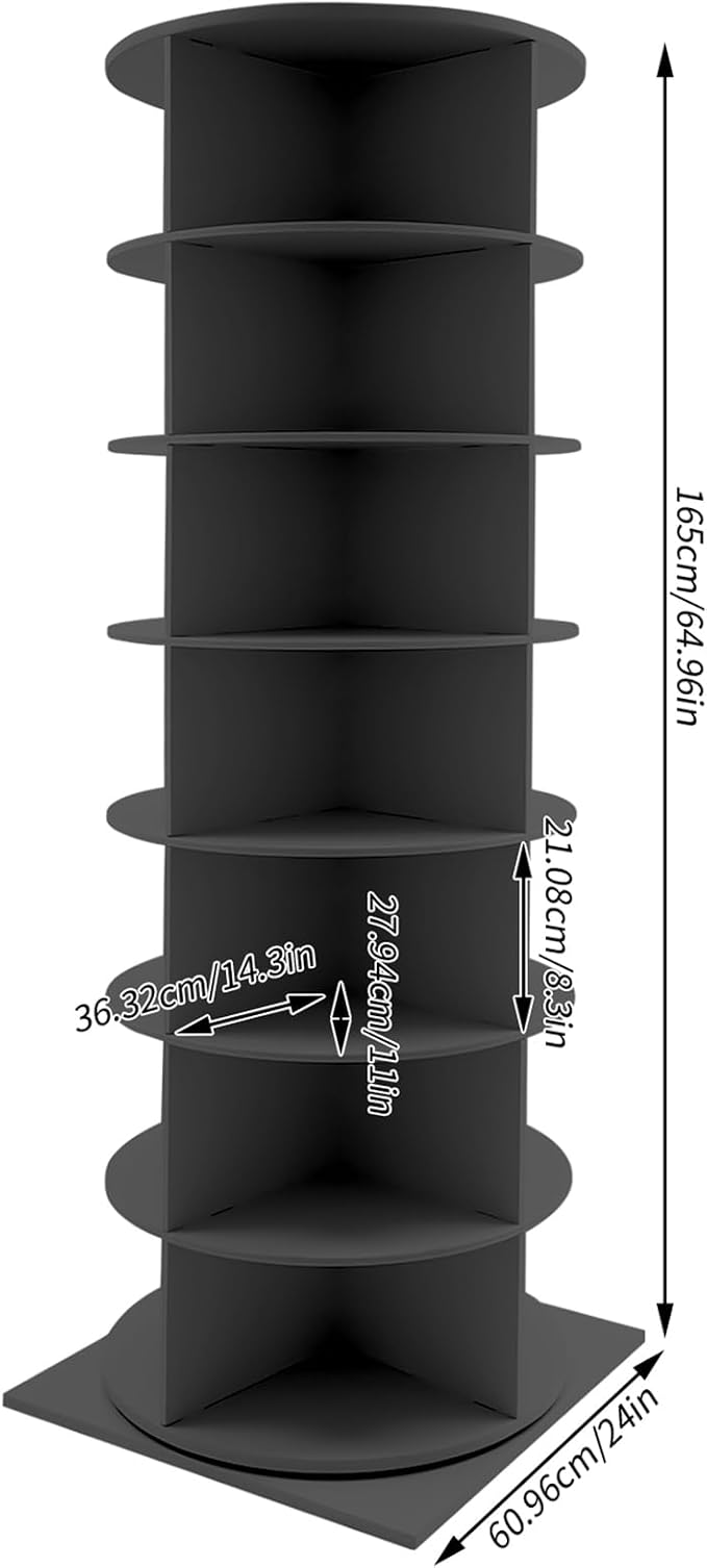 Rotating Shoe Rack, Free Standing Vertical Handbag Rotate Display Storage - Image 3