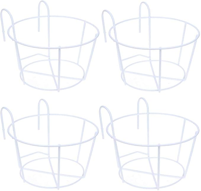 4 Pack Hanging Planters for Railings Rail Planter Hanging Baskets Flower Pot by WWahuayuan
