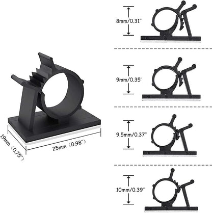 Viaky 30 Pcs Black Clips Self Adhesive Backed Nylon Wire Adjustable Cable Clips - Image 3
