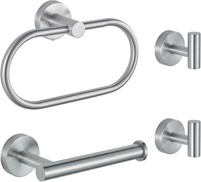 Bathroom Hardware Set Includes Towel Ring, Toilet Paper Holder and 2 Towel Hooks by Eolax