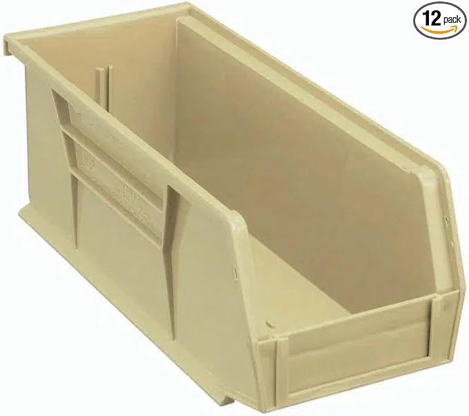 Quantum Storage QUS234 Heavy-Duty Stackable Plastic Storage Bins by QuantumStorageSystems