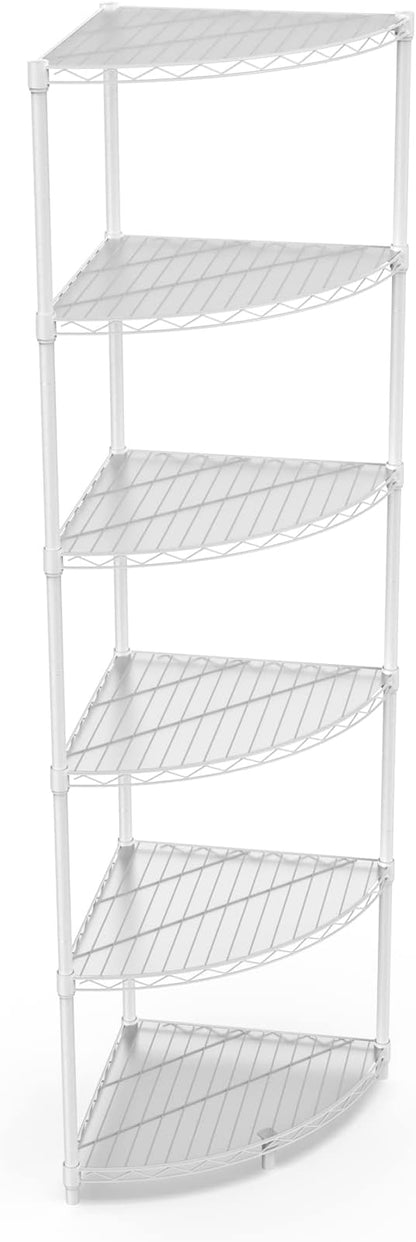 6 Tier Narrow Corner Wire Shelving Unit NSF Metal Shelf, 420lbs Capacity by Ufurpie