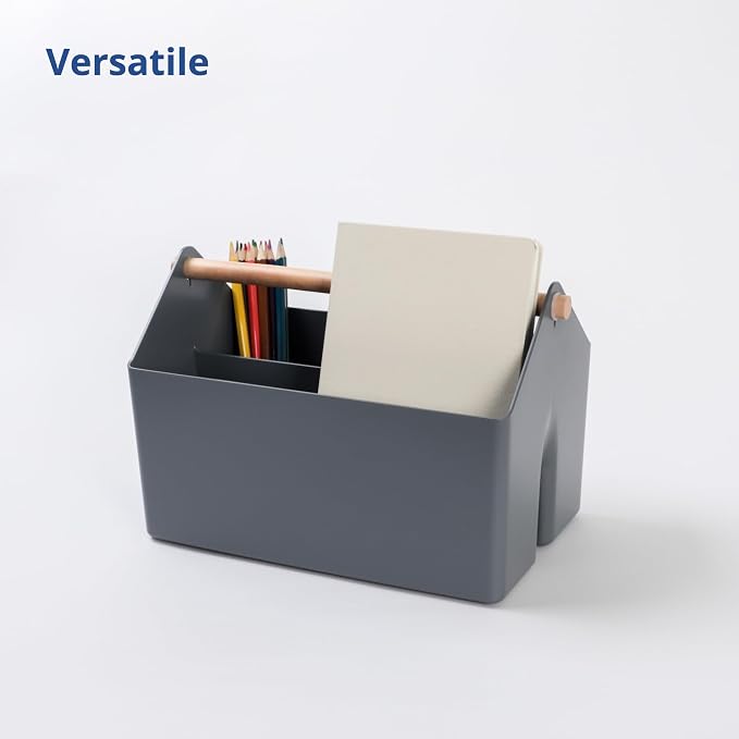 BLUE GINKGO Medium Storage Basket – Plastic Caddy - Image 3
