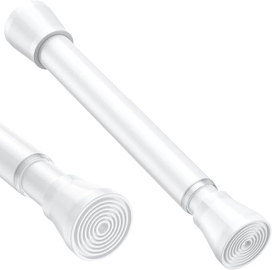 White Small Tension Curtain Rod 16-26 Inch, 7/8" inch Adjustable Short Curtain by MEXAUSPRINGCURTAINRODS