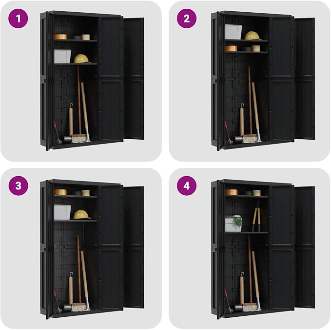Outdoor Storage Cabinet, 65-Inch Tall Polypropylene Utility Cupboard - Image 9