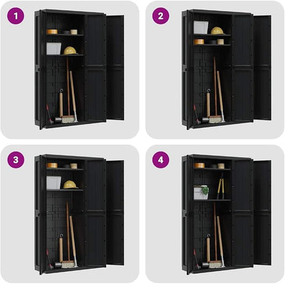 Outdoor Storage Cabinet, 65-Inch Tall Polypropylene Utility Cupboard - Image 9