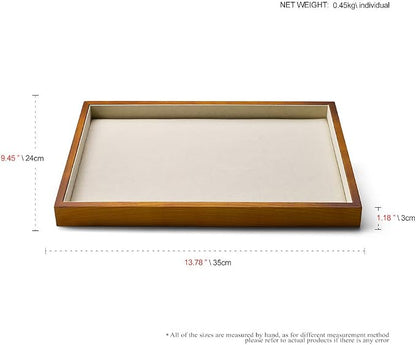 Oirlv Wood Flat Jewelry Tray Stackable Jewelry Drawer Organizer Showcase - Image 8