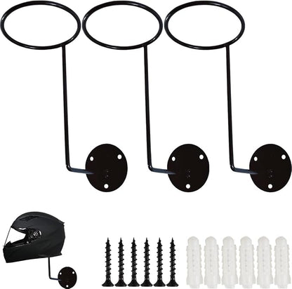 TIHOOD 3PCS Helmet Hanger Helmet Holder Rack Wall Mounted Hook by Tihood