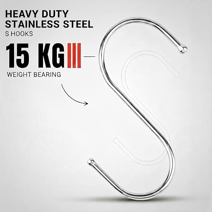 WHITECLOUDZ Stainless Steel S Hooks, heavy-duty, Closet Hooks, - Image 5