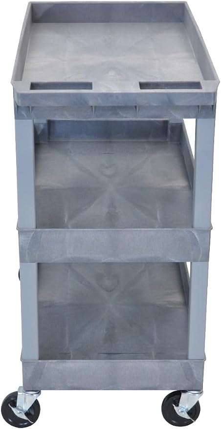 Luxor 32" x 18" Tub Storage Cart 3 Shelves – Gray - Image 6