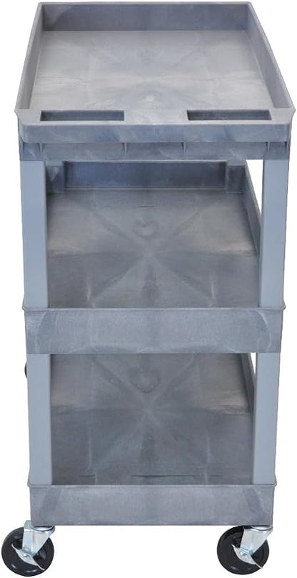 Luxor 32" x 18" Tub Storage Cart 3 Shelves – Gray - Image 6