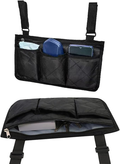 Bed Rails Bag with Cup Holder Phone Pouch 4 Pocket Storage Organizer Bag - Image 3