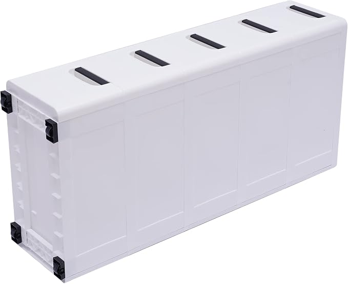 5 Tier White Plastic Storage Cabinet Stackable 5 Drawers Vertical Clothes - Image 7